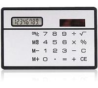 1Pc 8 Digit Silver and Black Ultra Thin Solar Power Calculator with Touch Screen Credit Card Design Portable Mini Calculator for Business School Basic Office Calculators,Mini Calculator,Basic