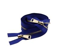1pc 80-120cm No. 5 Metal Double Slider Separating Zipper for Down Jackets and Coats, Royal Blue