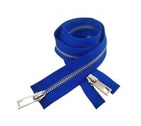 1pc 80-120cm No. 5 Metal Double Slider Separating Zipper for Down Jackets and Coats, Royal Blue