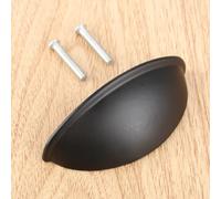 1Pc 80 * 30mm Zinc Alloy Kitchen Drawer Cabinet Door Handles Furniture Hardware Jewelry Chest Case Cupboard Shell Pull Knob Handle(Black)