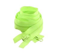 1pc 80/90/100/120/150cm 5# Open-end Auto Lock Double Sliders Colorful Plastic Resin Zipper for Coat, Down Jackets, 150cm