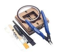 1pc 80/90MM Aluminum Alloy BGA Bead Table Coffee Color Ball Table Tin Holder Universal Automatic Positioning Diagonal Fixture(Red)