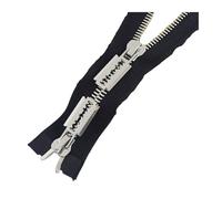 1Pc 85/100/120cm 10# Metal Zipper Double Open Two-Way Large Zippers for Down Jacket Coat Sewing Zips DIY for Clothing,Duvet Covers, Backpacks(BlackSilver-120cm)