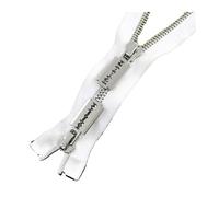 1Pc 85/100/120cm 10# Metal Zipper Double Open Two-Way Large Zippers for Down Jacket Coat Sewing Zips DIY for Clothing,Duvet Covers, Backpacks(WhiteSilver-100cm)
