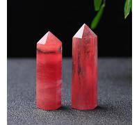 1PC 9-10cm Quartz Point Red Smelting Melting Stone Crystal Wand Gems Tower Home Decor