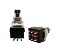1PC 9 Soldering Pins Black 3PDT ON-ON Self-locking Foot Switch Guitar Effects Pedal Box Stomp Latching