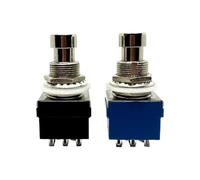 1PC 9 Soldering Pins Black/Blue 3PDT ON-ON Self-locking Foot Switch Guitar Effects Pedal Box Stomp Latching(ST92L Blue)