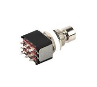 1PC 9 Soldering Pins Black ON-ON Momentary Foot Switch 3PDT Guitar Effects Pedal Box 3.5Kgf