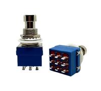 1PC 9 Soldering Pins Blue ON-ON Self-locking Foot Switch 3PDT Guitar Effects Pedal Box Stomp Latching