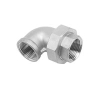 1pc 90 Degree Elbow BSP Thread SS304 Female-Female Pipe Fitting Union Connector - Durable and Versatile Plumbing Solution(Tan,2in)