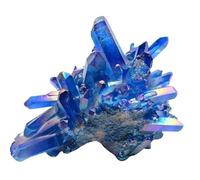 1pc 900-1000g Blue Aura Quartz Titanium Crystal Cluster Gemstone Stone