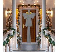 (1PC) 900cm Christmas Door Bow Ribbon Giant Silver Xmas Festive Décor