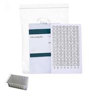 1PC 96-Well PCR Plate Sealing Film - Transparent Self-Adhesive Sheets (100-Pack) with Leveling Tool for Laboratory Use(Transparent+Number)