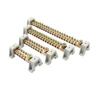 1Pc 9X18mm Ground Brass Terminal Block, Double Row Grounding Bar with 4-20 Holes for Zero Wire and Distribution Box(9X18 15Hole)