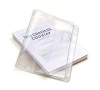 1PC A5 Book Cover, Clear Notebook Cover with Pen Loop, Jelly PVC Book Sleeve for A5 Notebook, Journal and Planner, Covers for Paperbacks, Midori and Stalogy Style Cover, 32.8 x 21.6 cm