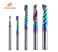 1pc AAAAA Single Flute Carbide Spiral End Mill 3.175 ,4,5,6mm Aluminum Milling Cutter Engraving Woodworking Acrylic DLC Coating