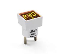 1PC AC220V Indicator Light Voltmeter LED Digital Display Voltage Measurement Monitor Square Voltmeter(Yellow)