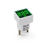 1PC AC220V Indicator Light Voltmeter LED Digital Display Voltage Measurement Monitor Square Voltmeter(Green)