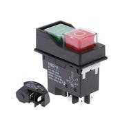 1PC AC250V waterproof electromagnetic button switch 4/5Pin replaceable KJD17 KLD-28 protection starter safety switch(With handle)