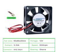 1pc ACP6020 6cm 60mm fan 60x60x20mm DC5V 12V 24V 2pin Cooling fan suitable for chassis power supply charger inverter(12V Sleeve)