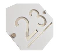1pc Acrylic House Number Outdoor Sign Address Name Plaque 3D Digital For Home DoorPlate Black Nails(White Silver,18X18CM)