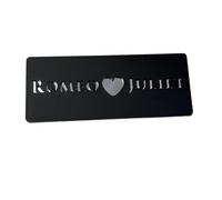 1PC Acrylic House Number Sign Plate Indoor Outdoor Wall Address Plaque 3D Love Name Decor(Black Silver,25x10cm A)