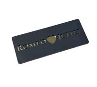 1PC Acrylic House Number Sign Plate Indoor Outdoor Wall Address Plaque 3D Love Name Decor(Grey Gold,30X11cm A)