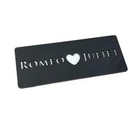 1PC Acrylic House Number Sign Plate Indoor Outdoor Wall Address Plaque 3D Love Name Decor(Grey White,35x13cm A)
