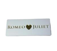 1PC Acrylic House Number Sign Plate Indoor Outdoor Wall Address Plaque 3D Love Name Decor(White Gold,20x8cm B)