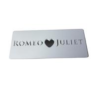 1PC Acrylic House Number Sign Plate Indoor Outdoor Wall Address Plaque 3D Love Name Decor(White Silver,20x8cm B)