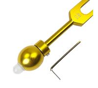 1pc Acupressure Clear Quartz Crystal Tip Essential Oil Applicator Handle for Tuning Forks - Aromatherapy Infusion, Crystal Therapy, Reflexology, Sound Healing and Biofield Harmonization | Gold