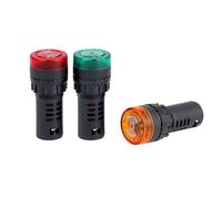 1pc AD16-22SM 12V 24V 110V 220V 380V 22mm Flash Signal Light Red LED Active Buzzer Beep Alarm Indicator Red Green Yellow Black(70R,24V)