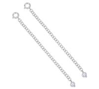 1pc Adabele Authentic 925 Sterling Silver Cable Chain Extender Clasp Natural Pearl Drop Strong Removable Adjustable 4 inch Extension for Necklace Bracelet Anklet Jewelry Making SS313-4