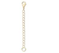 1pc Adabele Real Yellow Gold Plated Sterling Silver Chain Extender Clasp Removable Adjustable 5 inch Cable Chain Extension for Necklace Bracelet Anklet Jewelry Making SS304-5