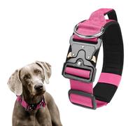 1Pc Adjustable Dog Collar, Durable and Comfortable for Medium Large Dogs, Perfect for Training, Hiking, Walking and Hunting (M-rose red)