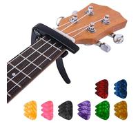 1pc Adjustable Guitar Capo with 24pcs Plectrums, Capo Guitar Design for Acoustic and Electric Guitar, Practical Musical Accessories Kit Featuring Picks and Compact Pick Holder