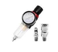 1pc AFR-2000 Pneumatic Filter Air Treatment Unit Pressure Regulator Compressor Reducing Valve Oil Water Separation AFR2000 Gauge(AFR-2000 w SMPM20)