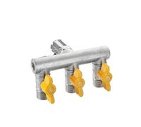 1pc All Copper Electroplating Thickened 1/2" 3-Way 4-Way Gas Valve Angle Ball for Water Heater Faucet Switch Shunt(I)