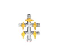 1pc All Copper Electroplating Thickened 1/2" 3-Way 4-Way Gas Valve Angle Ball for Water Heater Faucet Switch Shunt(L)