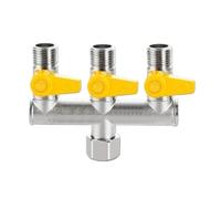 1pc All Copper Electroplating Thickened 1/2" 3-Way 4-Way Gas Valve Angle Ball for Water Heater Faucet Switch Shunt(H)