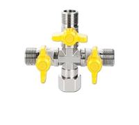 1pc All Copper Electroplating Thickened 1/2" 3-Way 4-Way Gas Valve Angle Ball for Water Heater Faucet Switch Shunt(F)