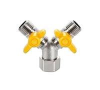 1pc All Copper Electroplating Thickened 1/2" 3-Way 4-Way Gas Valve Angle Ball for Water Heater Faucet Switch Shunt(A)