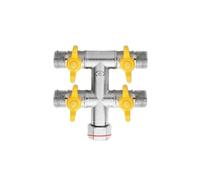 1pc All Copper Electroplating Thickened 1/2" 3-Way 4-Way Gas Valve Angle Ball for Water Heater Faucet Switch Shunt(J)