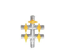 1pc All Copper Electroplating Thickened 1/2" 3-Way 4-Way Gas Valve Angle Ball for Water Heater Faucet Switch Shunt(M)