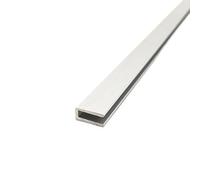 1pc Aluminum 1/5" Outside Width, 2/5" Height, 0.04" Thick, 1200mm Length Glass Covered Edge Strip, 6063 Aluminum U-Channel Unpolished (Mill) Finish