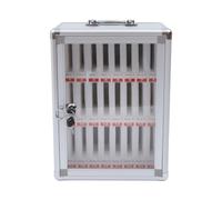 1pc Aluminum Alloy Cell Phone Locker,Portable Storage Cabinet,Lock/Handle for School, Office,Conference Room Use(24 Slots)