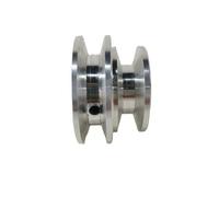 1Pc Aluminum Alloy Double Groove V-Belt Pulley 40-50mm Fixed Bore for A/O Type Timing Belt(10mm)