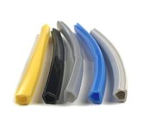 1PC Aluminum Profile Flat Seal Soft Rubber Strip, PVC Groove 6/8/10mm Decorative Sealing Port Pressure for 20/30/40/45 50 Meters(Slot 4 soft rubber strip (black))