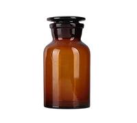 1pc Amber Glass Wide Mouth Reagent Bottle with Ground Glass Stopper - Lab Grade Soda-Lime Glass(60ml)