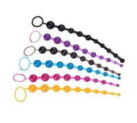 1Pc Anal Beads with Graduated Spheres, Silicone Jelly Chain, 308mm Length, Waterproof Adult Toy with Ring Handle